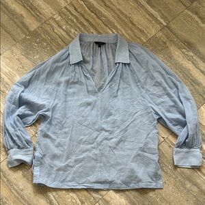 Massimo Dutti Sky Blue Gathered Blouse size XS